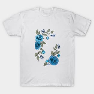 Blue flower design T-Shirt